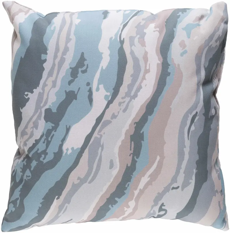 Ella Aqua Outdoor Throw Pillow