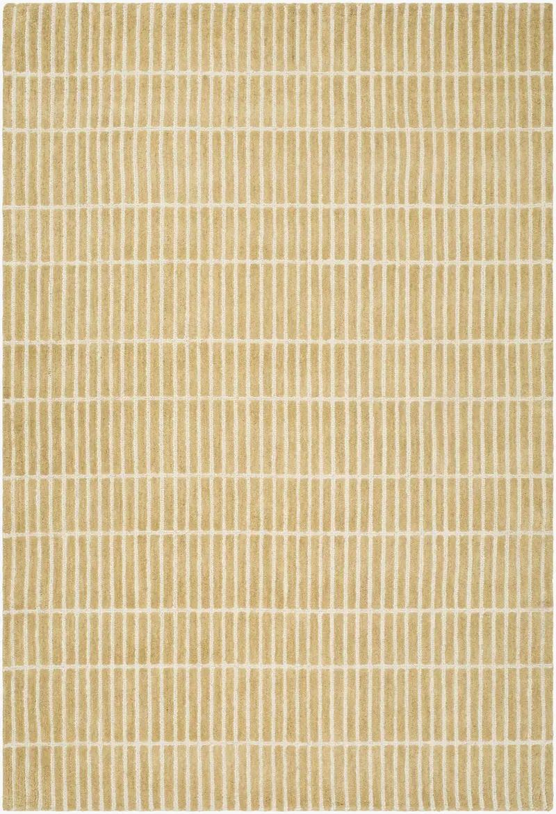 Finial Yellow Wool Area Rug