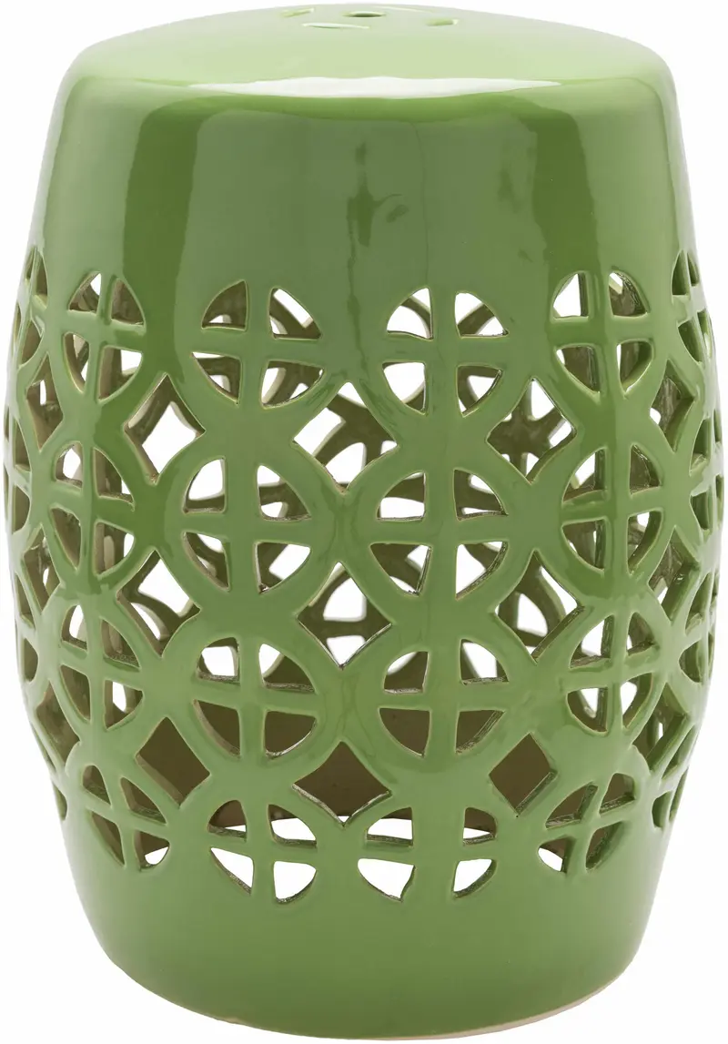 Green Green Ceramic Lattice Outdoor Stool