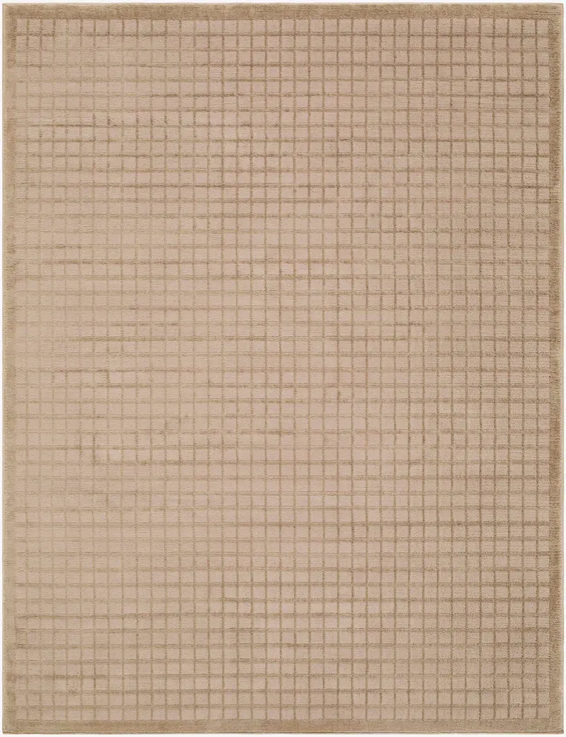 Hafwen Brown Grid Area Rug