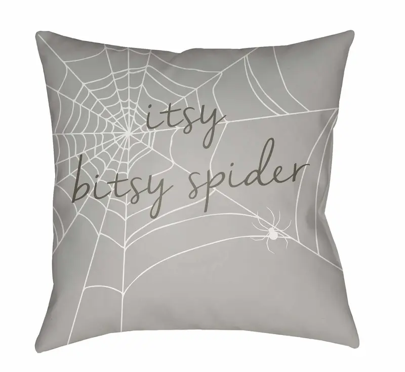 Halloween Spider Gray Outdoor Throw Pillow