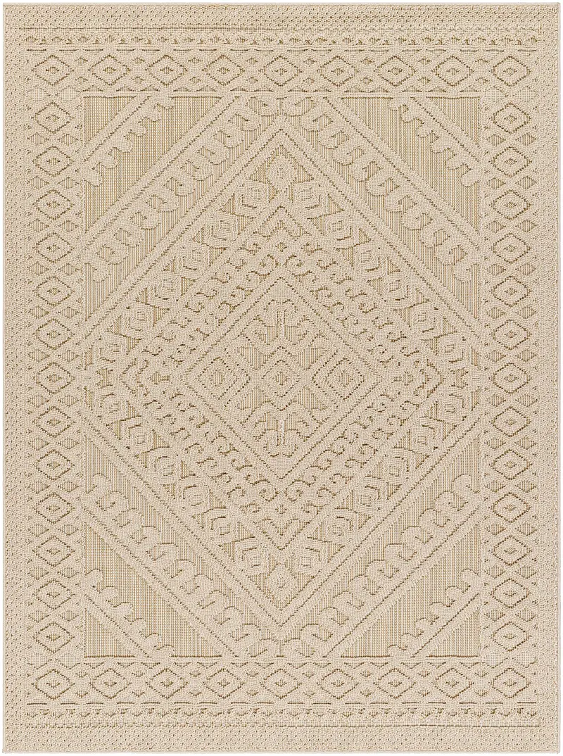 Hibah Bone Outdoor Area Rug - Clearance
