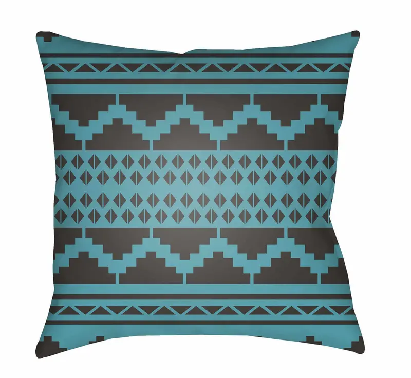 Hoku Teal Outdoor Throw Pillow Cover