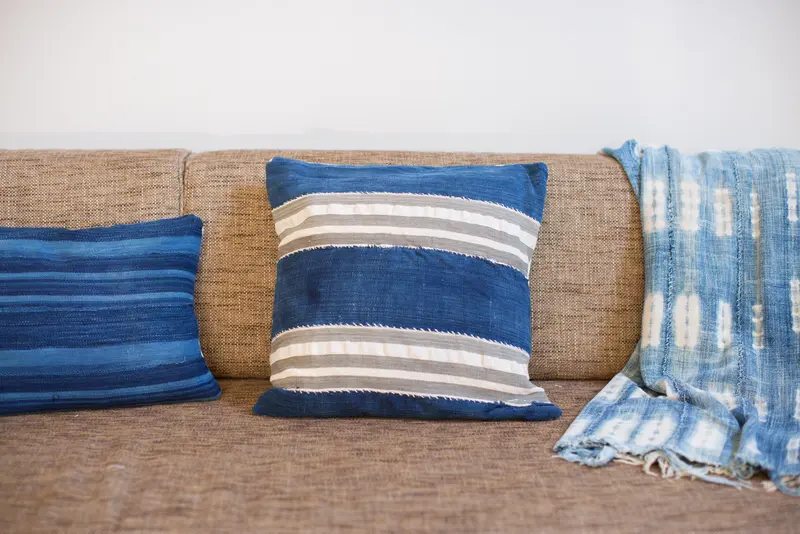 Indigo Mudcloth Throw Pillow