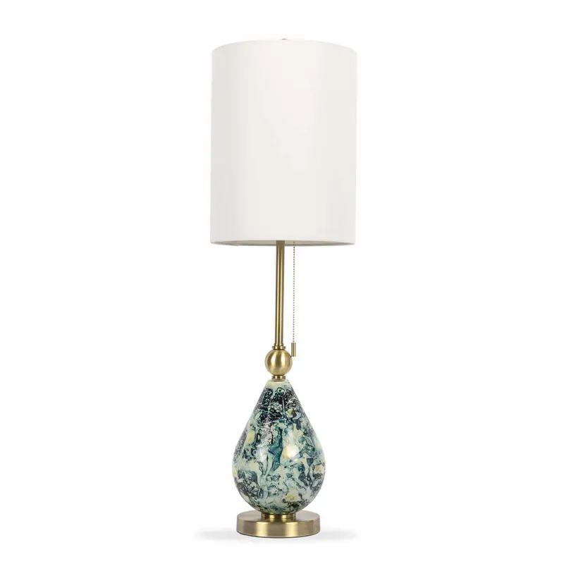 Katipunan Aqua Gold Metallic Brass Table Lamp