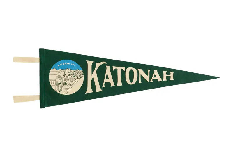 Katonah NY Forest Green Felt Flag Pennant