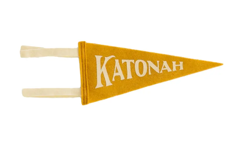 Katonah NY Mini Old Gold Felt Pennant