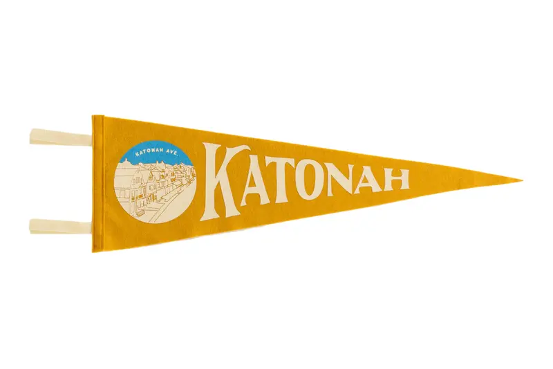 Katonah NY Old Gold Felt Flag Pennant