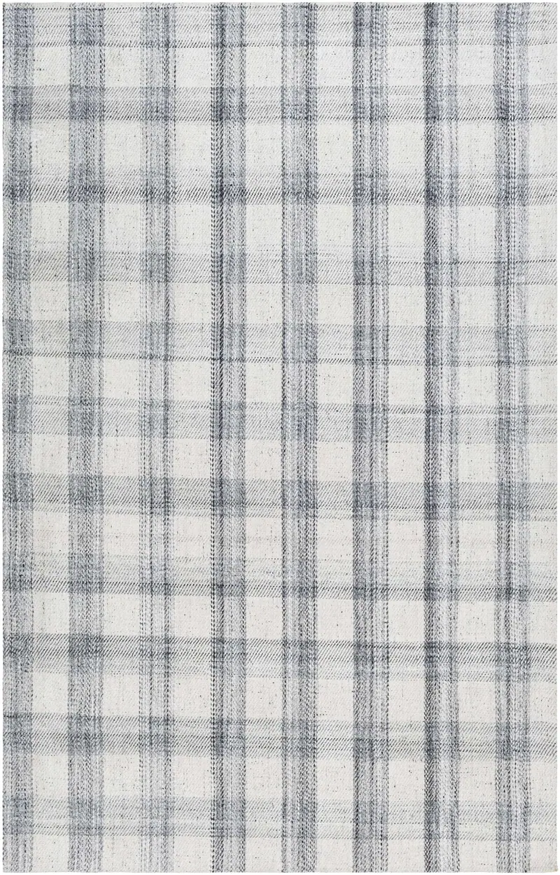Leeba Gray Plaid Area Rug