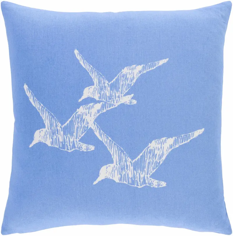 Lilyfield Blue Seagull Print Throw Pillow - Clearance