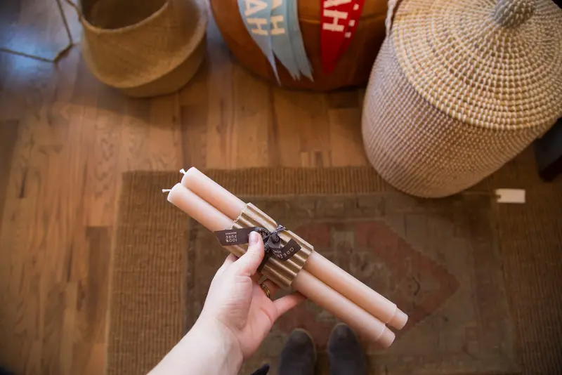 Made in NY Beeswax Candle Tapers Blush