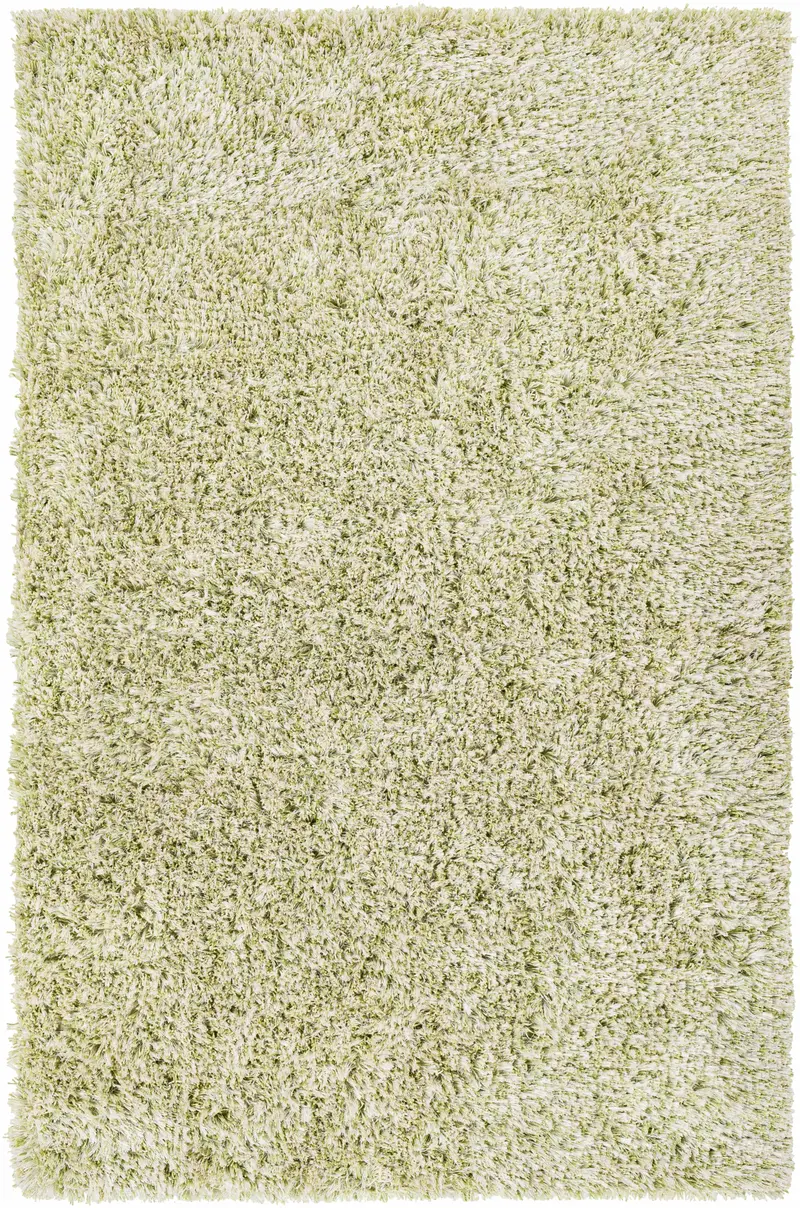 Marao Solid Grass Green Plush Rug - Clearance