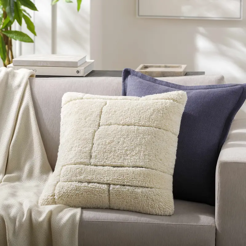 Marly Cream Wool Throw Pillow - Clearance