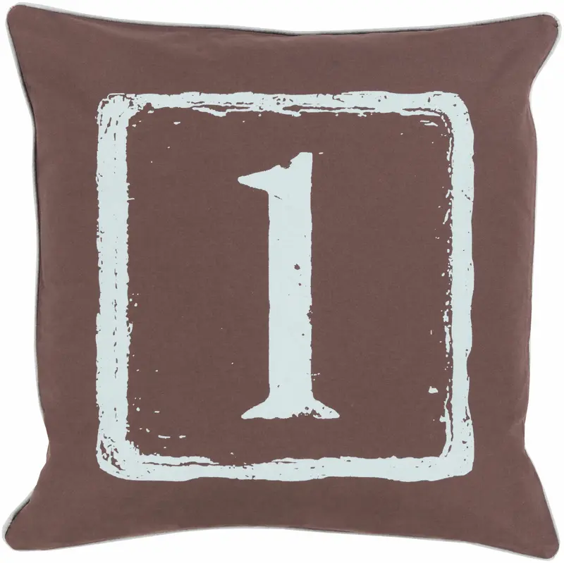 Mendon Number 1 Brown Throw Pillow - Clearance