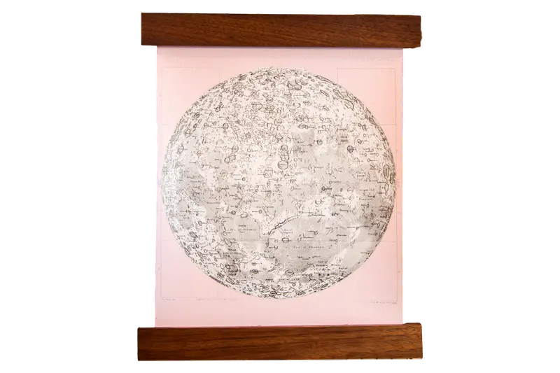 Mini Moon Chart Art Print Canvas Ballerina Pink