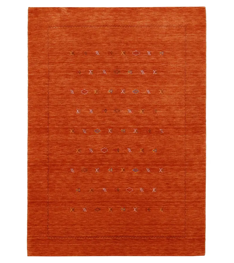 Modern Design Orange Hand Loomed Wool Area Rug