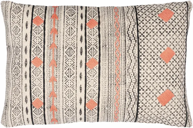 Moosic Beige Geometric Lumbar Pillow - Clearance