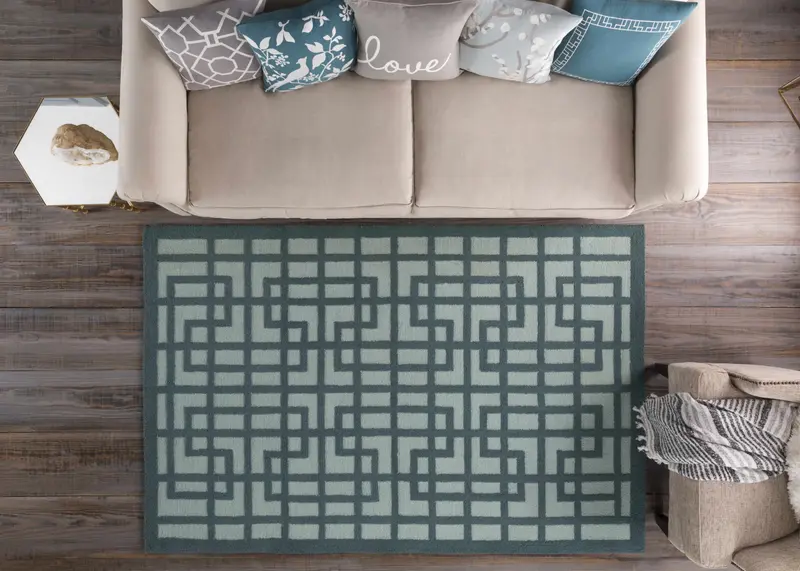 Murdoch Blue Geometric Pattern Throw Pillow - Clearance