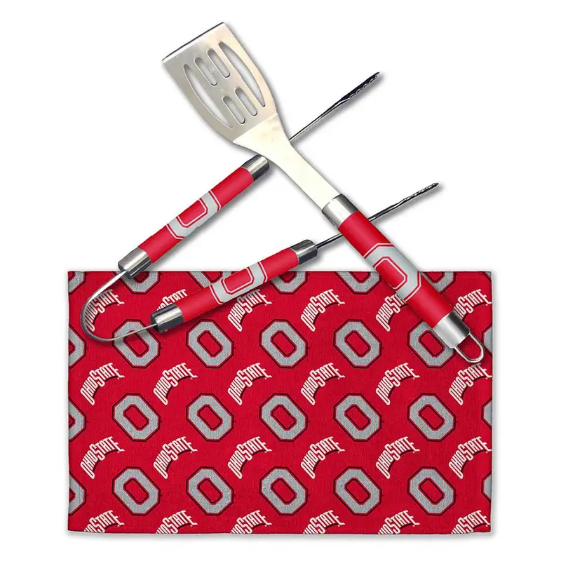 NCAA Ohio State Buckeyes Bbq Grill Utensil Set
