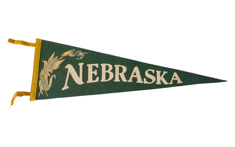 Nebraska Corn Vintage Felt Flag