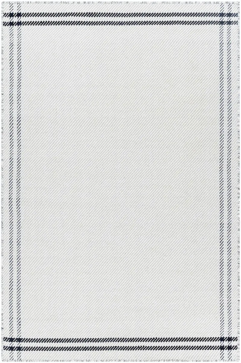Nimue Cream & Blue Bordered Area Rug - Clearance
