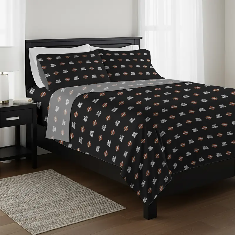 Northwest Harley-Davidson Simple HD 4-Piece Queen Sheet Set