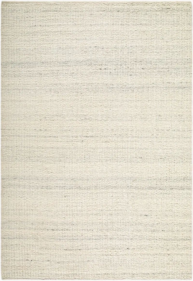 Padoo Ivory Solid Hand Woven Wool Area Rug