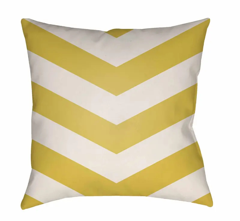 Pikit Yellow Chevron Outdoor Throw Pillow