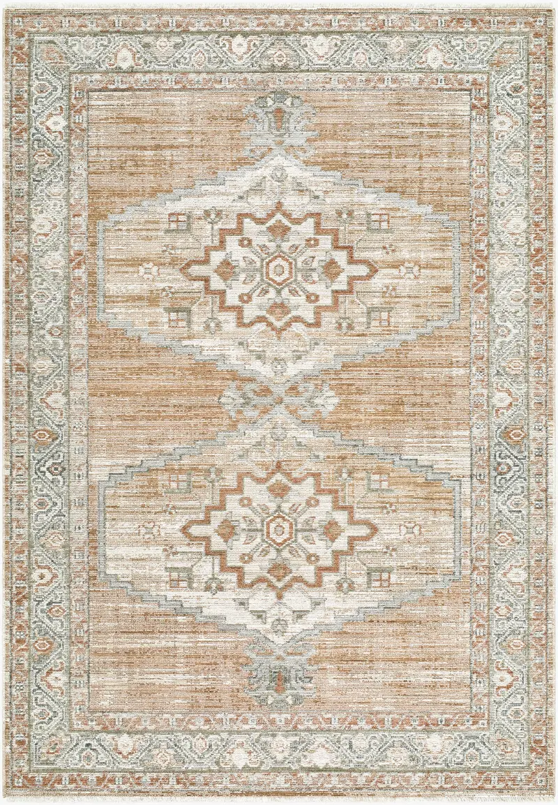 Pisi Medallion Modern Machine Woven Polyester Area Rug