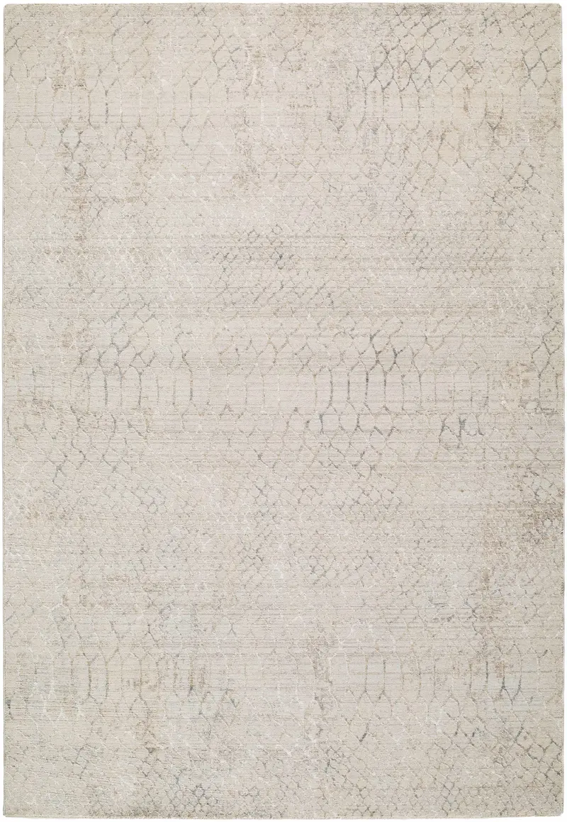 Rali Beige Abstract Machine Woven Polyester Area Rug