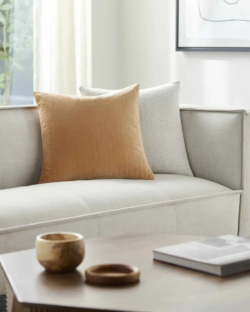 Rania Light Brown Throw Pillow - Clearance