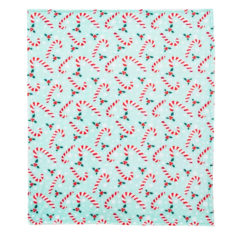 Candy Cane Snowflakes Silk Touch Throw Blanket 50x60 Inches
