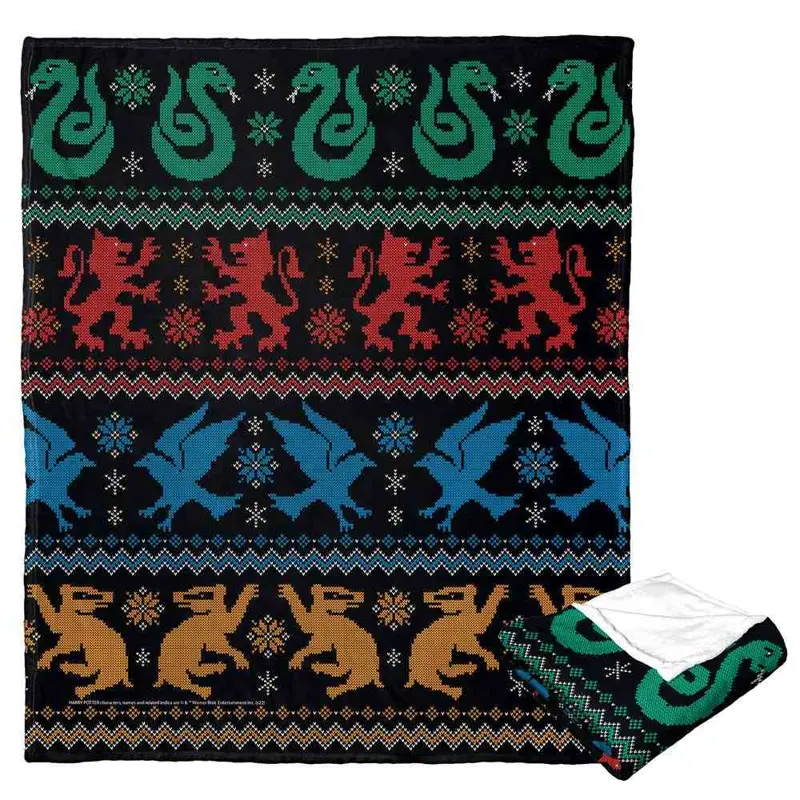 Warner Bros. Harry Potter Houses Sweater Silk Touch Throw Blanket 50x60 Inches
