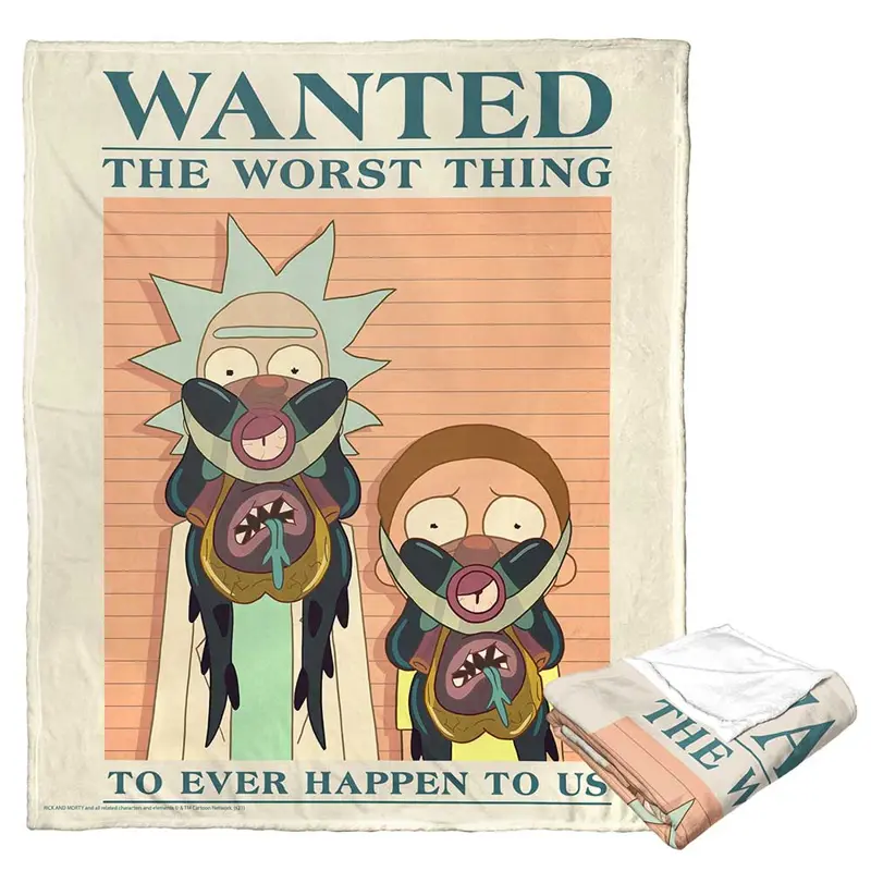 Warner Bros. Rick and Morty The Worst Thing Silk Touch Throw Blanket 50x60 Inches