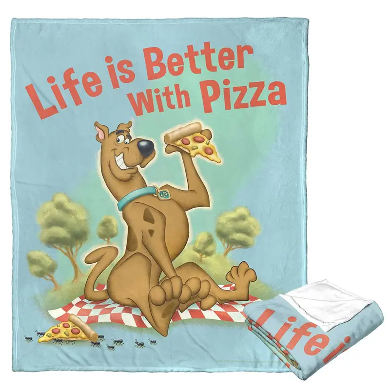 Warner Bros. Scooby-Doo Pizza Is Life Silk Touch Throw Blanket 50x60 Inches