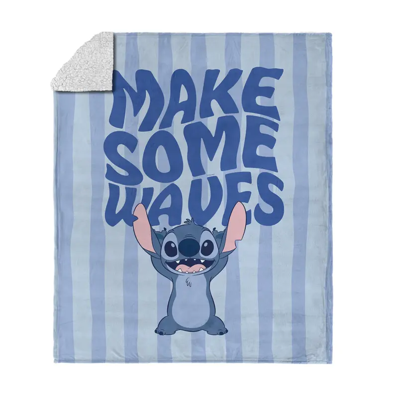 Lilo and Stitch Make Some Waves Silk Touch Sherpa Throw Blanket 50 x 60 inches