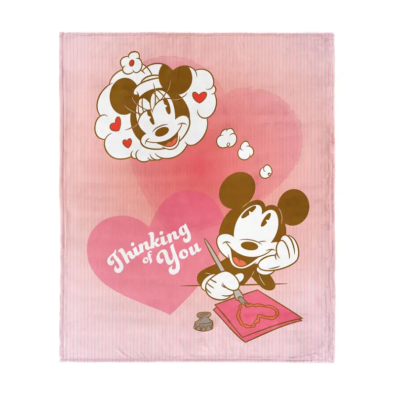 Mickey And Friends Mickey Love Letter Silk Touch Throw Blanket 60×80 Inches
