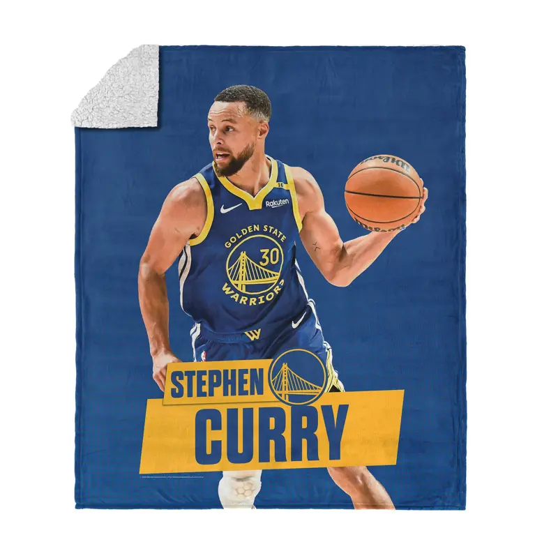 NBA Golden State Warriors Stephen Curry Silk Touch Sherpa Throw Blanket 50x60 inches