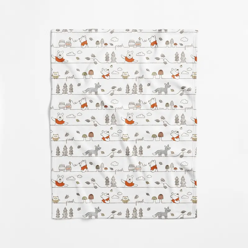 Winnie the Pooh Forest Line Art Lightweight Blanket 40x50 inches