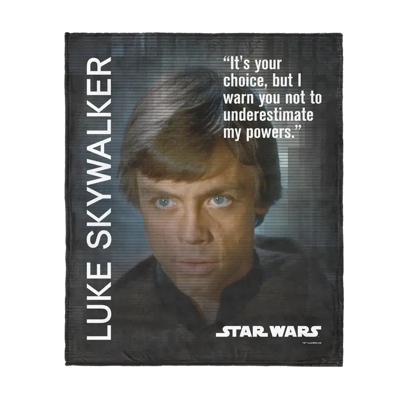 Star Wars Classic Star Wars Quotes Luke Skywalker Silk Touch Throw Blanket 50X60 Inches