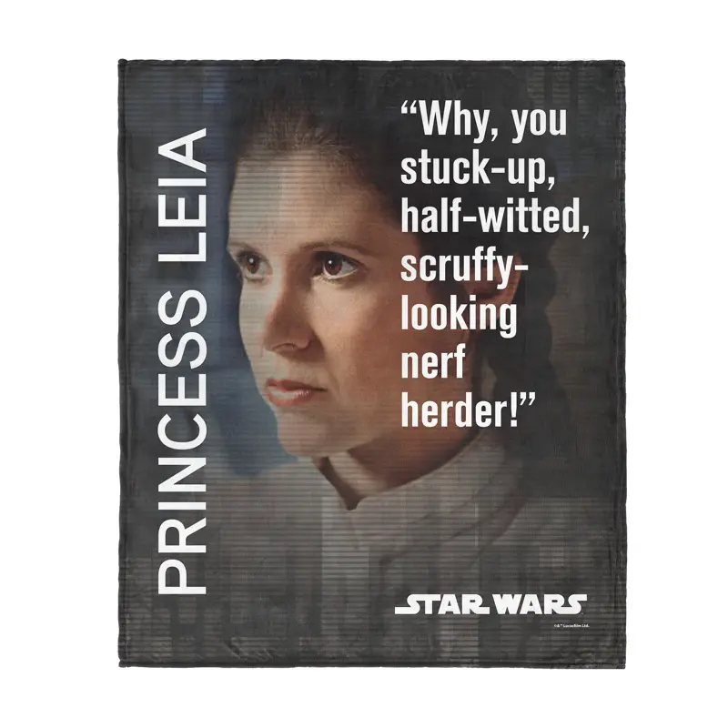 Star Wars Classic Star Wars Quotes Leia Silk Touch Throw Blanket 50X60 Inches