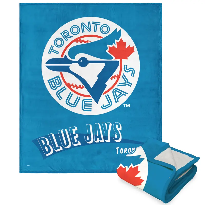MLB Toronto Blue Jays Cooperstown Collection Throwback Silk Touch Sherpa Throw Blanket 50 x 60 Inches