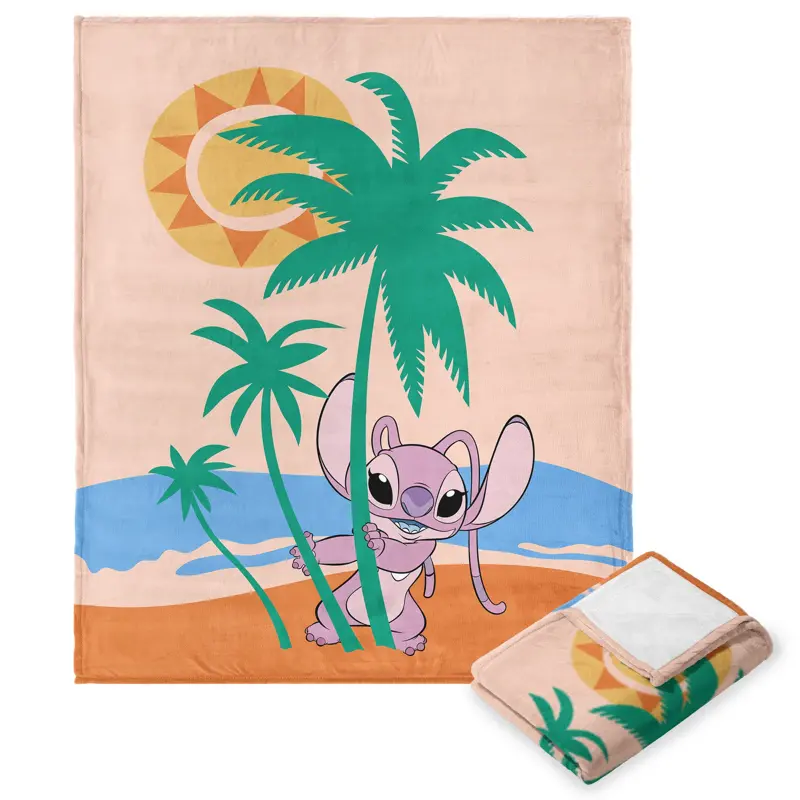 Disney Lilo and Stitch Angel Beach Silk Touch Throw Blanket 40x50 Inches