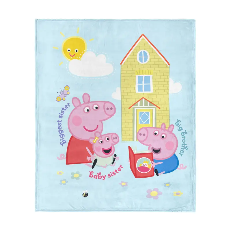Peppa Pig Three Siblings Silk Touch Throw Blanket 40x50 inches