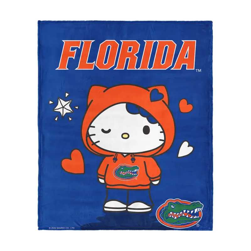 Hello Kitty Hanging Florida Gators Silk Touch Throw Blanket 46x60 inches