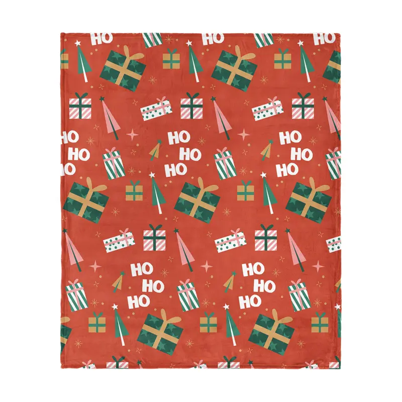 Christmas Ho Ho Ho Pattern Silk Touch Throw Blanket 50x60 inches