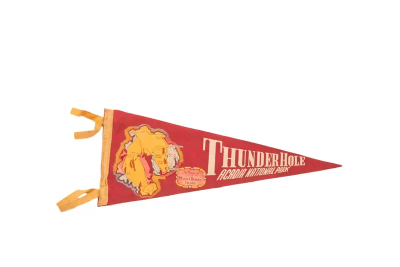 Red Thunder Hole Acadia National Park Felt Flag