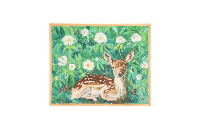 RESERVED Grace B. Keogh Painting "Deer"