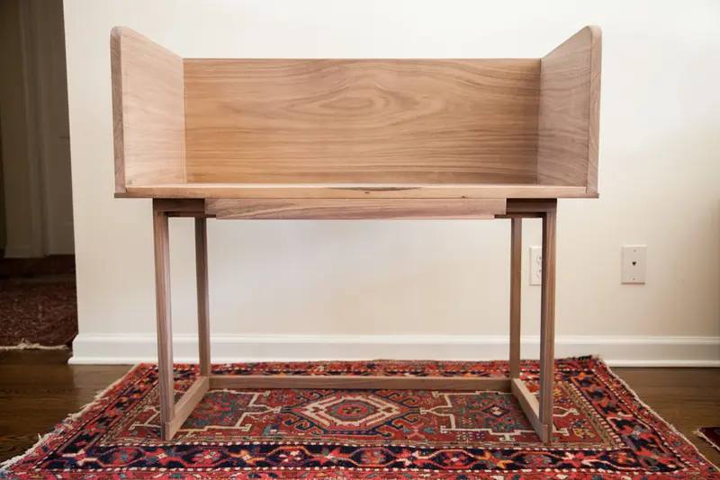 RESERVED Little Mod Sidecar / Bench Made to Order - Walnut