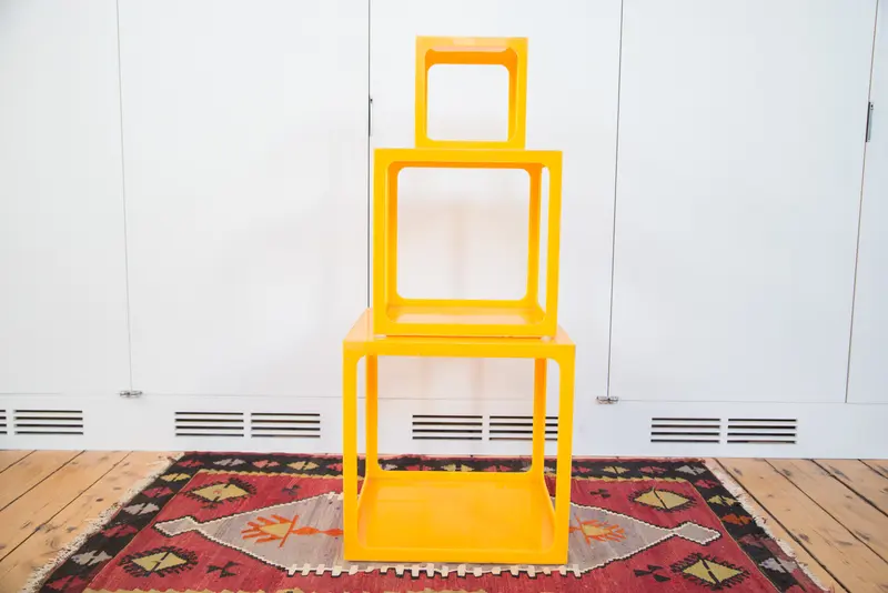 Retro Vintage Orange Nesting Cubes Storage